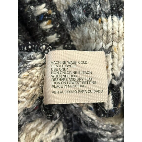 Vintage St. Johns Bay Gray Wool Blend Nordic Fair Isle Zip Up Winter Vest Large - Picture 5 of 5